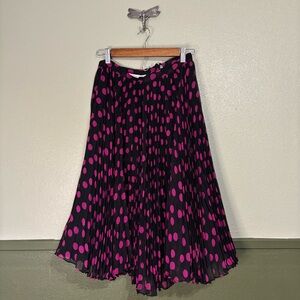 Vintage Raul Blanco Silk Pleated Skirt - Black and Pink Size 8
